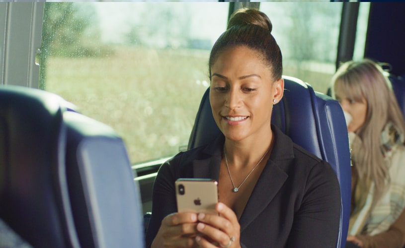 woman on bus